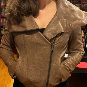 Elie Tahari Distressed Leather Jacket